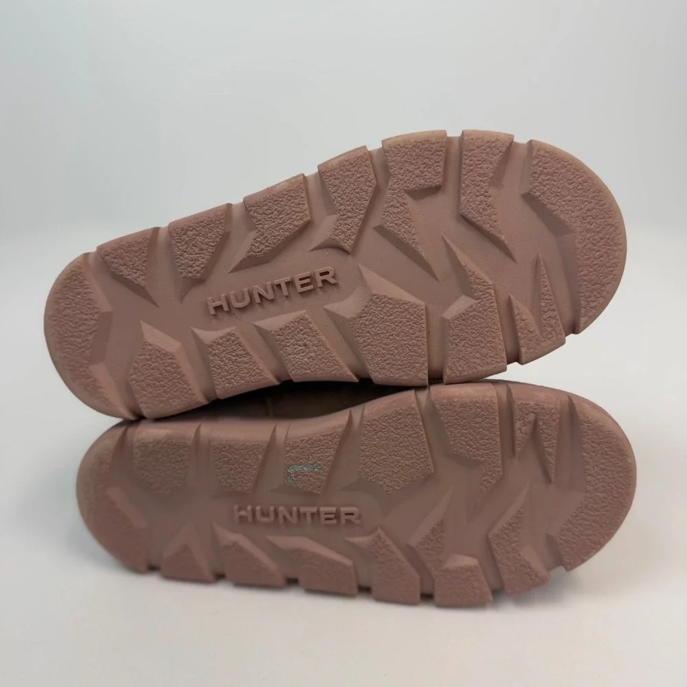 Hunter Kids Wanderer Insulated Suede Snow Boots Pink Faux Fur HJCUDDLE3 Size 2
